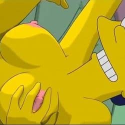 Homer simpson disfruta de una rica mamada de Marge