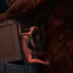 Tomb Raider violada en el bosque por monstruos enemigos